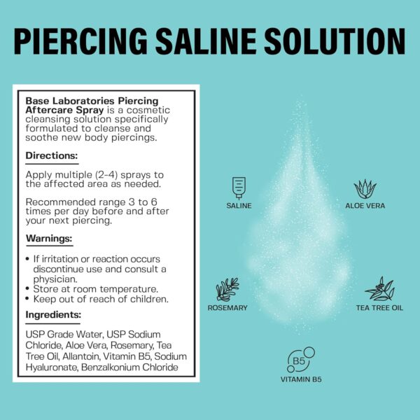 PIERCING AFTERCARE SPRAY back label