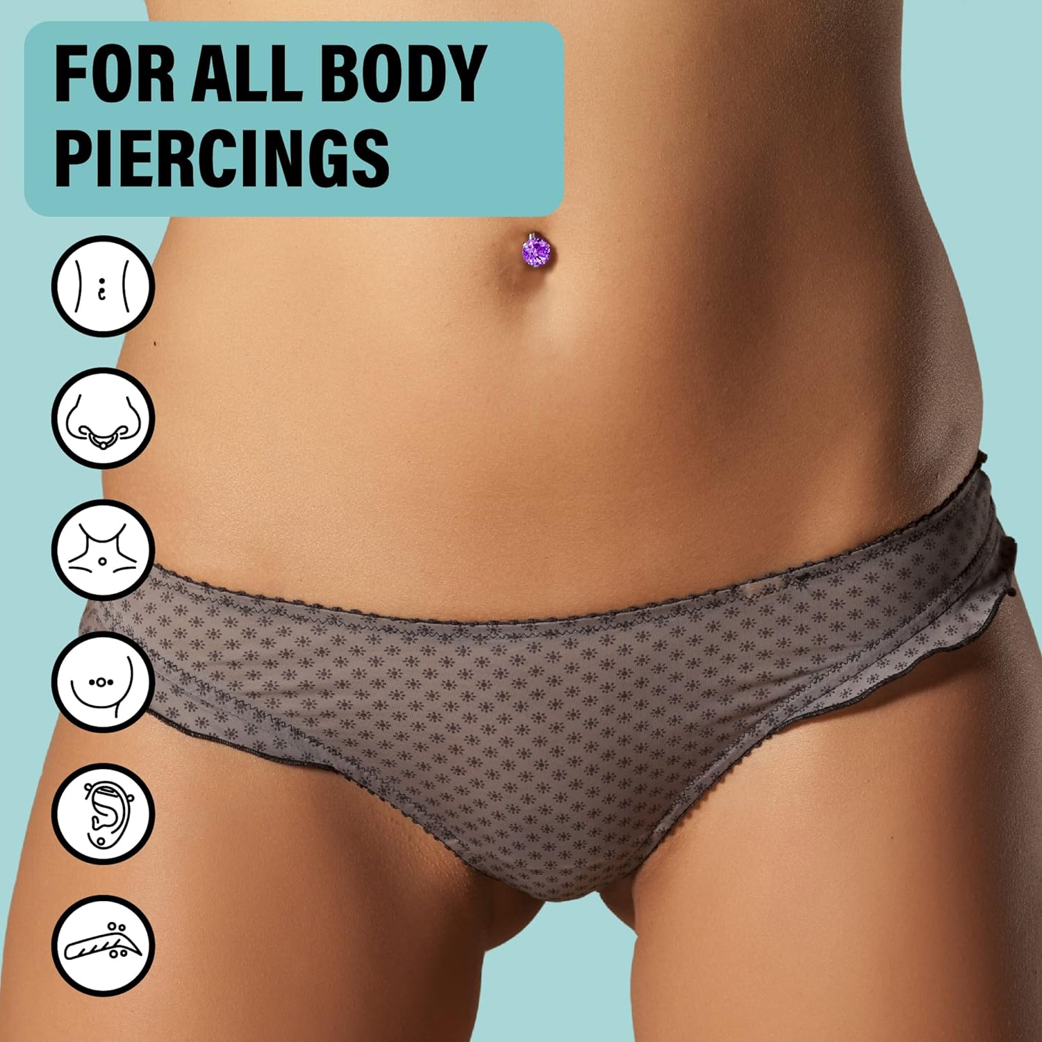 PIERCING AFTERCARE SWABS areas