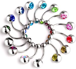 belly piercing surgical steal sets colors